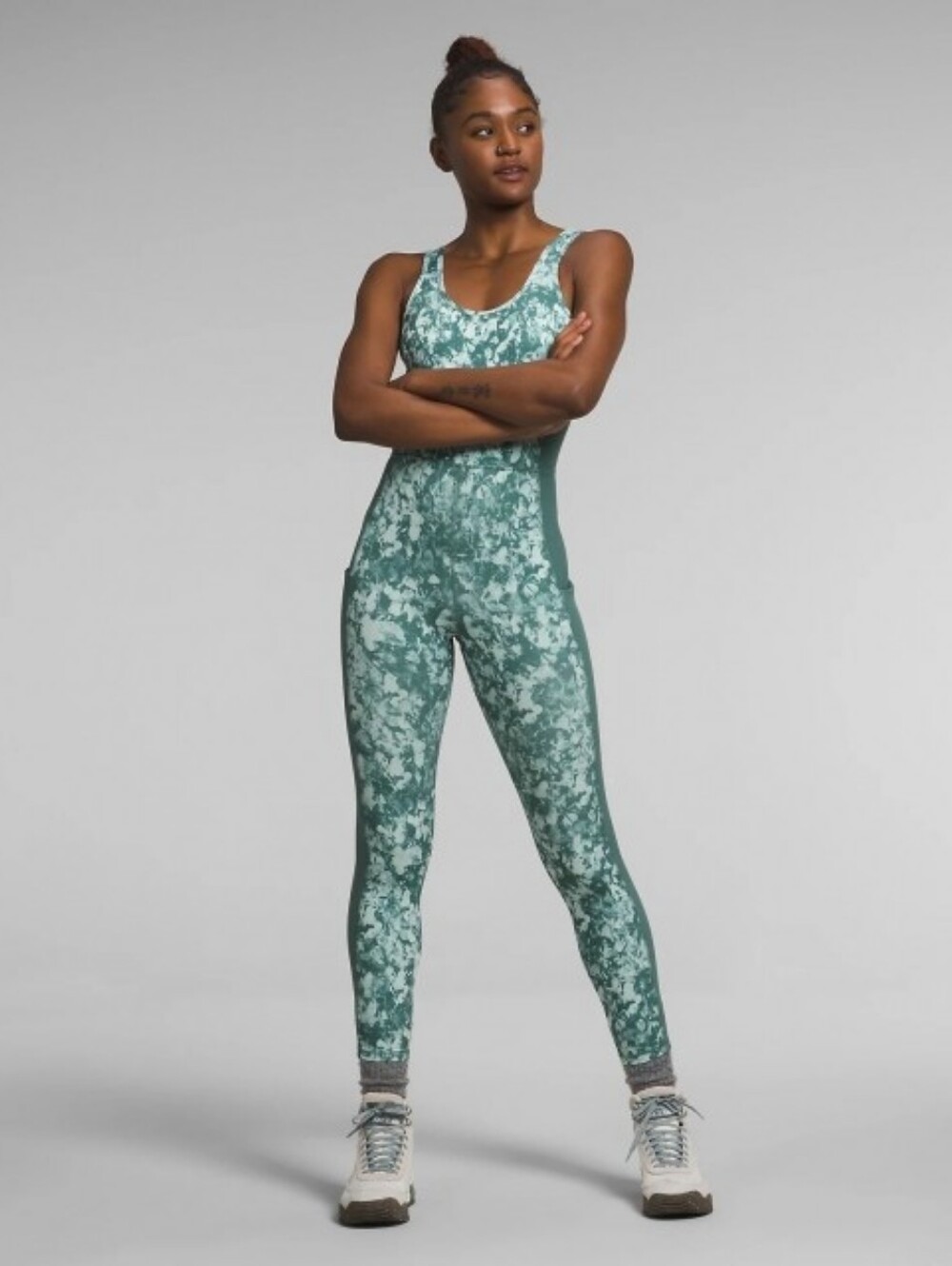 The North Face Dune Sky Active Jumpsuit Sage Green Large NWT Yoga Romper